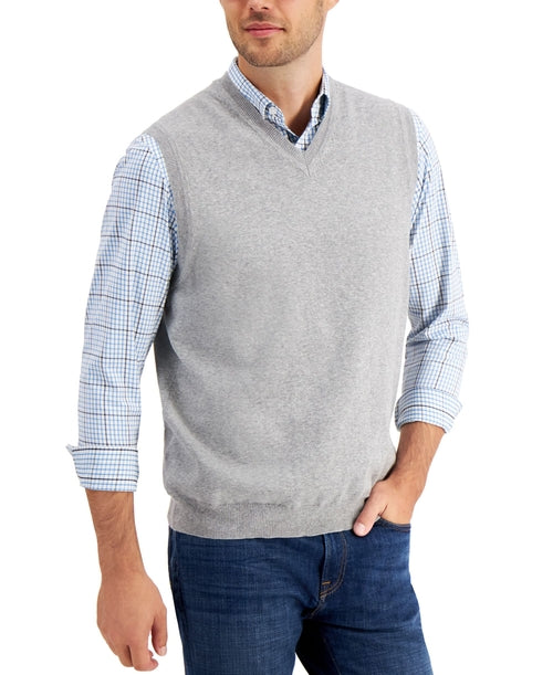 Club Room Mens Solid V Neck Sweater Vest