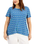 Anne Klein Plus Size Printed High Low T-Shirt