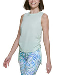Calvin Klein Performance Womens Ruched Side Tie Tank Top