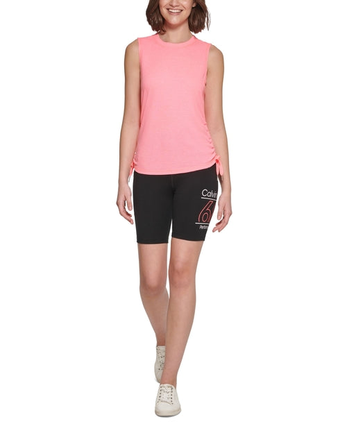 Calvin Klein Performance Womens Ruched Side Tie Tank Top