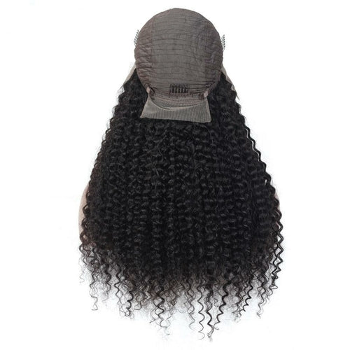 180% Density Full 4x4 Transparent Lace Front Kinky Curly Human Hair Wi