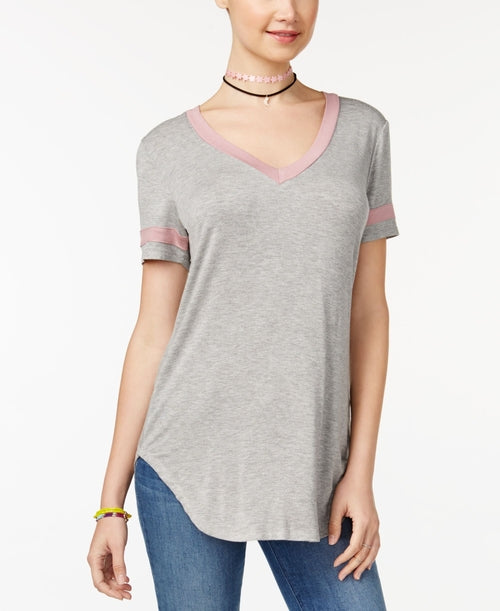 Ultra Flirt Juniors High Low Football T-Shirt