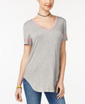 Ultra Flirt Juniors High Low Football T-Shirt