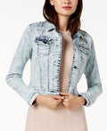 Guess Cotton Lace Up Denim Jacket