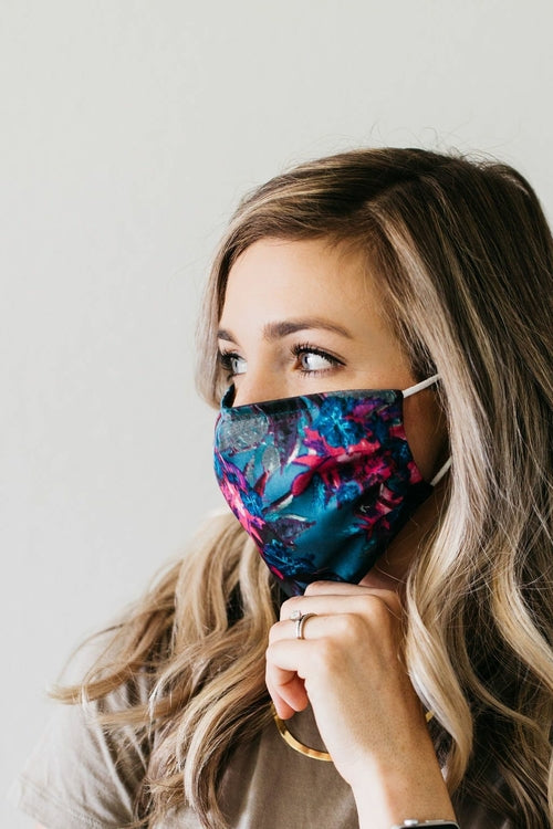 Floral Satin Face Mask