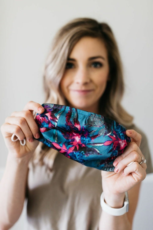 Floral Satin Face Mask