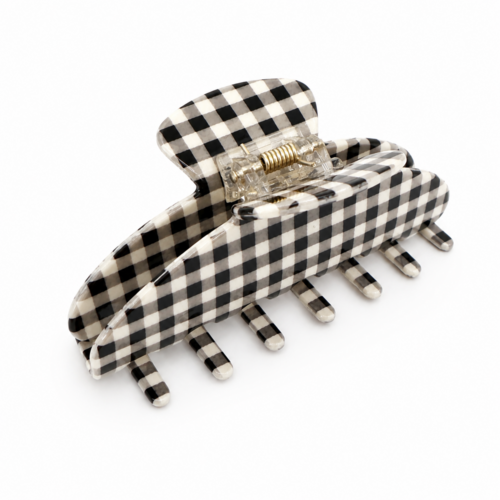 Gingham Check Acetate Hair Claw Clip – Medium Hold