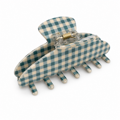 Gingham Check Acetate Hair Claw Clip – Medium Hold
