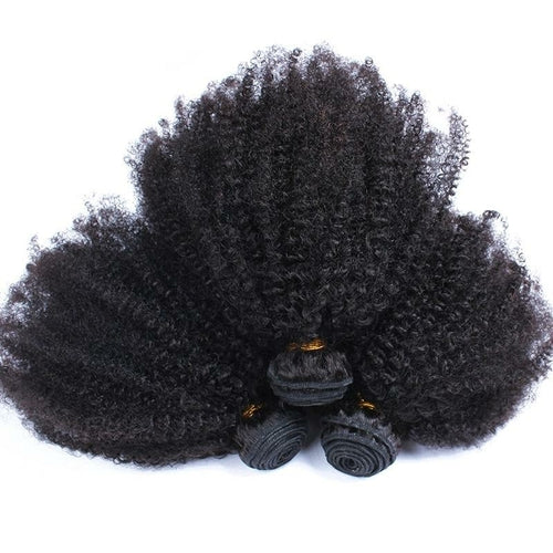 BeuMax 10A Grade 3/4 Afro Kinky Curly Bundles with 4x4 Closure