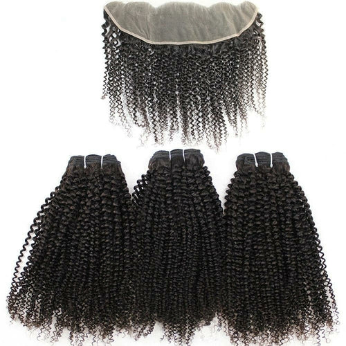 Beumax Double Drawn 12A Grade Afro Kinky Curly BUNDLES with CLOSURES &