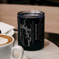 Charlotte - North Carolina Map Insulated Cup in Matte Black