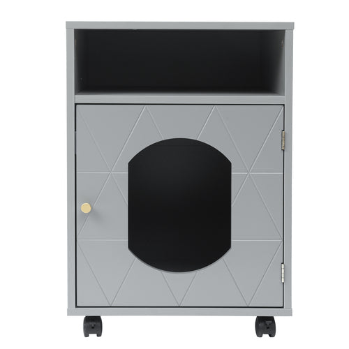 Wooden Pet House Cat Litter Box Enclosure with Drawer