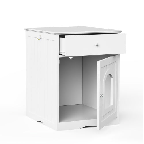 Wooden Pet House Cat Litter Box Enclosure with Drawer
