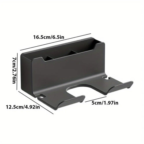 No-Drill Hair Dryer Holder Wall Mount, Bathroom Organizer for Dryer