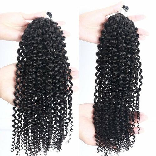 Kinky Curly Human Hair i Tip Microlinks Bulk Braiding Human Hair Bundl