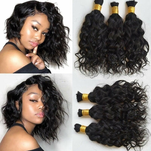 Water Wave Human Hair i Tip Microlinks Bulk Braiding Human Hair Bundle