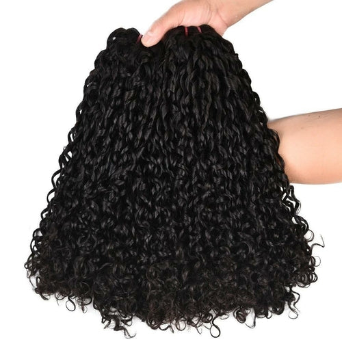 Beumax Double Drawn 12A Grade Pixie Curl BUNDLES with CLOSURES &