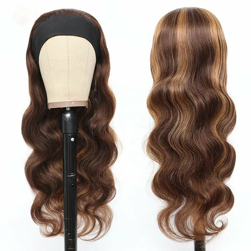 Piano Highlight Headband Body Wave Glueless Human Hair Wigs Virgin Hai