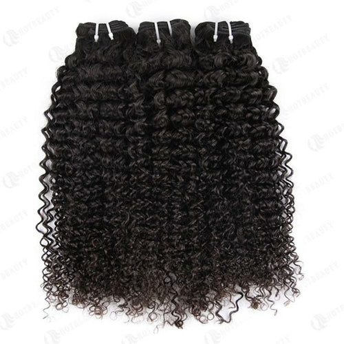 Beumax Double Drawn 12A Grade Kinky CurlY BUNDLES with CLOSURES &